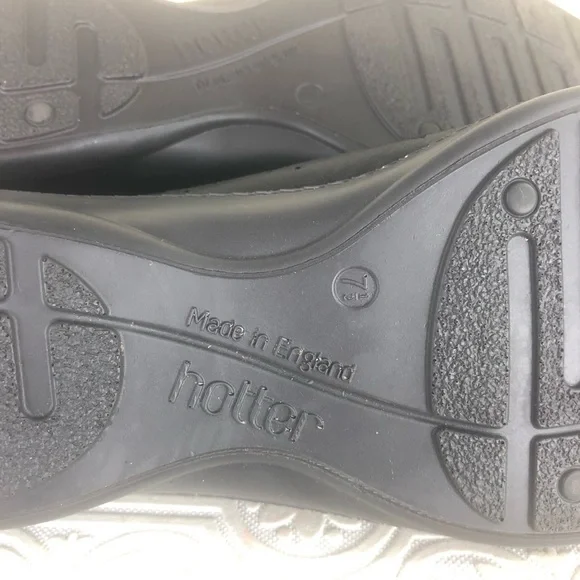 Hotter Women Chile Black Leather Chunky Mary Jane Comfort Shoe Square England - Picture 7 of 10